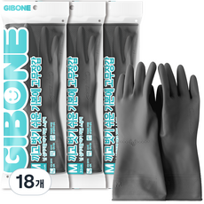 기본에 끼고 벗기 쉬운 고무장갑, 그레이, 중(M), 18개
