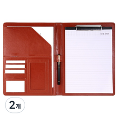 Toppia辦公用計算機簽核板文件夾, 2個, 皮革棕色