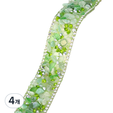 Misoroun 珠寶水鑽裝飾貼紙 2cm, 淺綠色線條, 4個