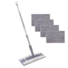 Vitabello 360度旋轉地板清潔拖把 + 超細纖維拖把布 4入, 1套