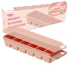 티지엠 하트 실리콘 멀티 큐브 이유식 용기, 180ml, 코랄 핑크, 1개