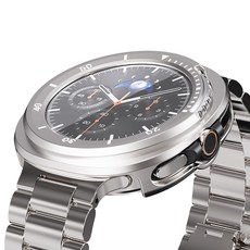 KANTAM Galaxy Watch8 Classic 全包覆錶圈保護殼, 1套, 鈦金白色