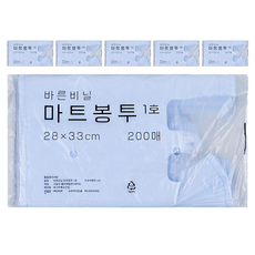 正直塑膠 藍色超市提袋 1號 200入, 2L, 6個