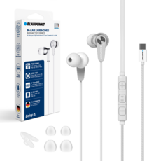 BLAUPUNKT 德國藍寶 Hi-Fi 高音質 三星Galaxy iPhone 兼容 Type-C 入耳式 有線耳機, 白色, BLP-WE231WAW