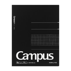KOKUYO 國譽 Campus A5大人便條本 方格, 1本, 黑色