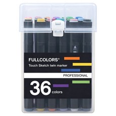 Fullcolors 全彩 Touch Sketch 雙頭麥克筆 附透明外盒, 多色, 36支