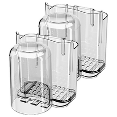 Linesmith 免鑽孔牙刷牙膏漱口杯排水收納架 + 杯子組合, 2套, 透明