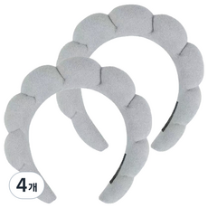 俏皮姐妹可愛洗臉髮帶, 4個, 灰色雲朵髮帶