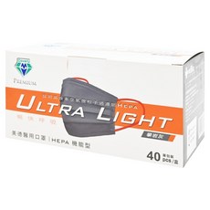 MEDTECS 美德醫療 HEPA機能型 醫用口罩 未滅菌, 攀岩灰, 40片, 1盒