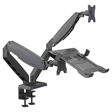 RAymii 瑞米 氣壓式鋁合金螢幕 + 筆電支架, 黑色, 1組