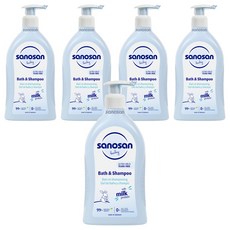 sanosan 嬰兒沐浴露及洗髮精, 500ml, 5個