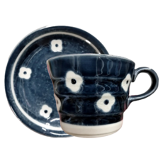 HANA 咖啡組 -日本製 陶瓷 日常杯盤組, 紺青, 1組