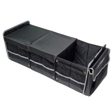 Mycojika車用3層折疊式後車箱收納箱, 黑色