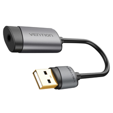 Vention 威迅 CDJ系列 USB轉3.5mm音頻轉換器 USB外置聲卡金屬款0.15米（美國標準）, 1個