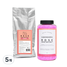 바스참 사해소금 로즈 리필용, 1kg, 5개