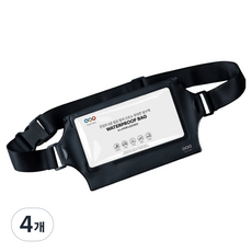 굿밸류 6중 잠금 힙색 크로스 휴대폰 방수팩, 블랙, 4개