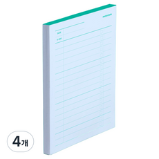 motemote Task 便條磚, 4個, 藍色, 80張