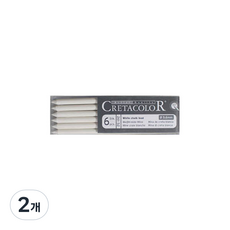 CRETACOLOR 軟性炭筆 6入 26152, 白乾, 2個