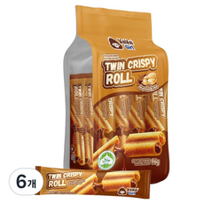케케걸 트윈 크리스피 롤 초코 땅콩맛 8p, 96g, 6개
