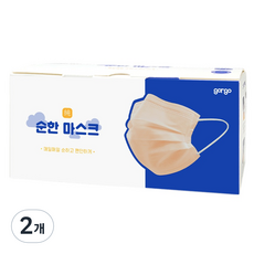 고르고 순한 숨쉬기편한 일회용 덴탈 컬러 마스크, 50개입, 2개, 코랄