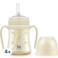 토비앤몰리 돗람이 PPSU 빨대컵, 바닐라, 4개, 180ml
