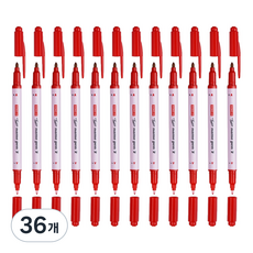 DONG-A 雙頭油性筆2, 36個, 紅色