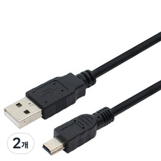 엠비에프 MBF USB2.0 미니5P 케이블 MBF-UM220N, 2개, 2m 2개, 2m
