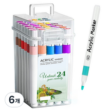 DADA 水性繪圖壓克力馬克筆, 6個, 24色