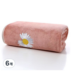 원이네 국화꽃 극세사 바스타월 300g 극세사, 핑크, 6개