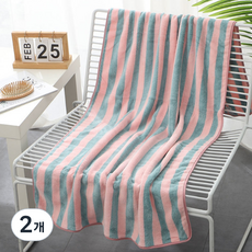 소니오 고리걸이 소프트 샤워 바스타월 289g 폴리에스테르사, 02 블루핑크, 2개