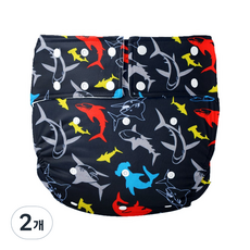 천 방수 바지 성인기저귀 03 블랙 돌핀, 1개입, 2개, 720*500*30mm