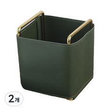 皮革筆夾, 綠色, 2個