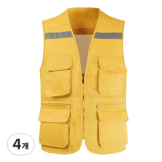 DEFENZEMAN 매쉬 안전조끼 A 기본매쉬형, 옐로우, 4개