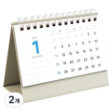 wannathis 2026年 Beginning 迷你簡約室內裝飾復古桌曆, 彩色, 2個