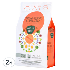 나투라다이어트 캣츠 스테럴라이즈드 살몬앤베지스 기능성 사료 연어 쌀, 저지방, 1.5kg, 2개