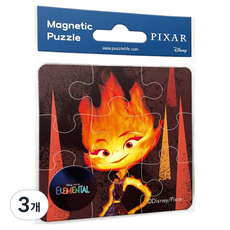 ELEMENTAL 元素 Puzzle Life 迪士尼 元素方城市 小炎 磁性拼圖 D913, 3個, 9件