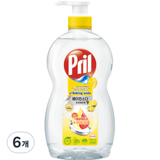 프릴 베이킹소다 주방세제 퓨어 레몬, 700ml, 6개