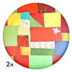 디자인가안채 雙面手拿鏡 拼布 75 x 75 mm, 混合顏色, 2個