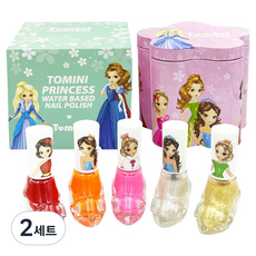 Tomini 公主水性指甲油5件組, 2套, 薄荷綠