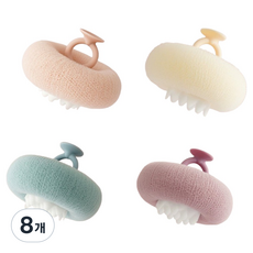 茶桶吸附式手持沐浴海綿, 隨機出貨, 8個, 1入