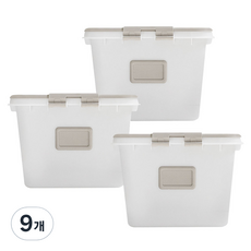 LIVING SOOP 新款方形收納箱 24L, 9個, 灰色