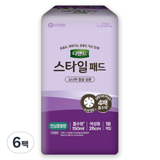 디펜드 여성용 스타일 참숯 패드, 18개입, 6개