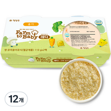 팜투베이비 레디 실온이유식 중기, 소고기검은콩비타민죽, 110g, 12개