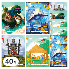 YOUNG ART 男童款10格國小韓文筆記本 20頁, 40個, 隨機出貨