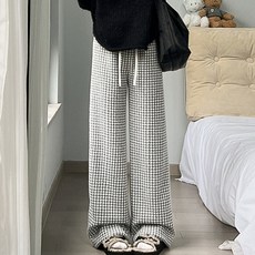 daysoy 女款千鳥格厚長褲