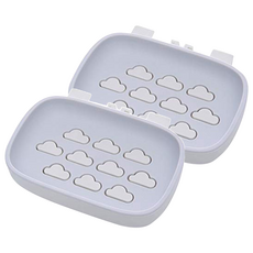 minono 米諾諾 雲朵造型不留痕瀝水香皂盒, 顏色隨機, 2個