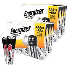 Energizer 勁量 鹼性電池家庭號 AAA 24入 + Max AA 2入, 2套
