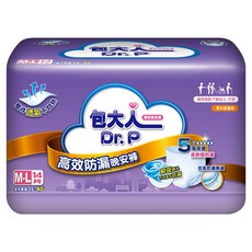 Dr.P 包大人 高效防漏晚安褲, 1包, 14片, M~L