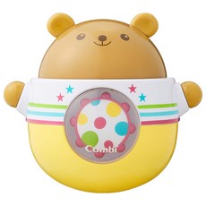 Combi 康貝 小熊造型不倒翁玩具 旋轉齒輪叮噹聲 柔軟橡膠收尾, 1個