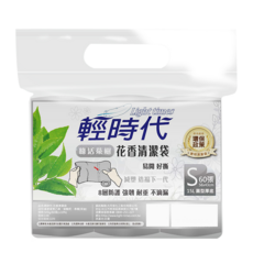 輕時代 花香清潔袋 500g/60張(±10%) 綠活茶樹 圓型厚底, 15L, 30包
